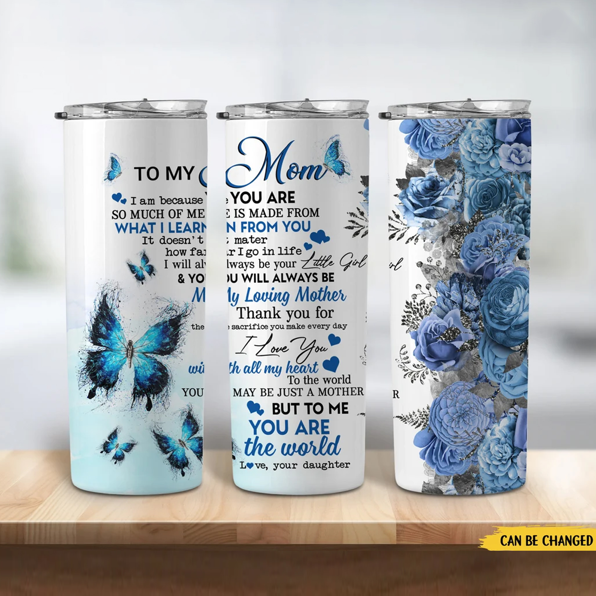 Butterflies To My Mom 20oz Skinny Tumbler Personalized Gifts For Mom Tumbler To My Mom Gift Birthday Gifts For Mom Mothers Day Gift